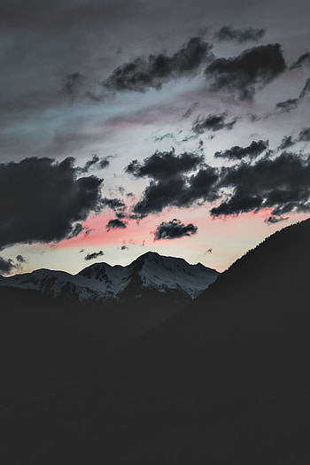 Nature, Mountains, Clouds, Vertex, Dark, Tops HD phone wallpaper