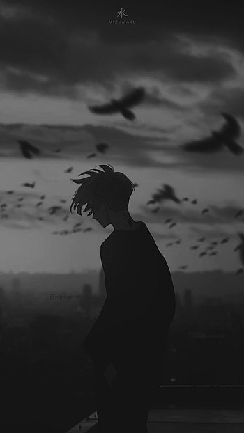 Alone again, sad, dark, anime HD phone wallpaper