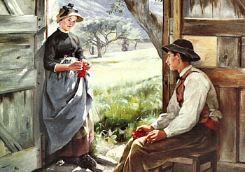 Romance in the Air F1, courting, art, romance, artwork, scenery, wide screen, painting, couple, sweetheart HD wallpaper