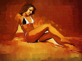 Woman, tableau, painting HD wallpaper