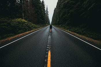 Nature, Road, Markup, Asphalt, Human, Person, Loneliness HD wallpaper