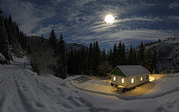 Secluded House, Landscape, Winter, House, Cabin, Seclusion HD wallpaper