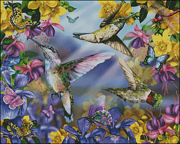 HUMMINGBIRD PARADISE, humming, flowers, birds, animals HD wallpaper