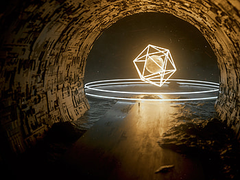 Art, Universe, Neon, Ball, Shapes, Shape, Lonely, Alone HD wallpaper
