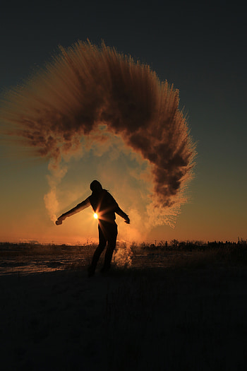 Twilight, Sand, Dark, Silhouette, Dusk, Sunlight, Sun Rays, Toss Up, Toss HD phone wallpaper