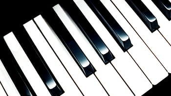 Detailed close-up of piano keys, showcasing classic black and white contrast. HD wallpaper