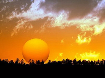 SUMMER, horizon, gold sky, heat, bright, clouds, sun HD wallpaper