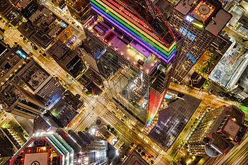 Cities, City, Building, View From Above, Multicolored, Motley, Illumination, Backlight HD wallpaper