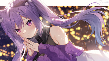 Keqing Pink Eyes Purple Hair Genshin Impact HD wallpaper