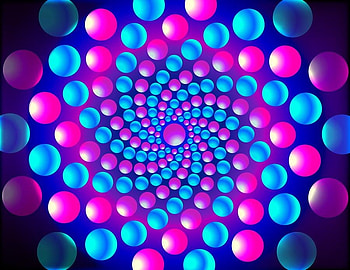Blue 'n pink swirly, blue, pink, swirly, balls, orbs, spheres HD wallpaper