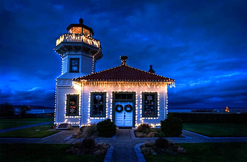 Mukilteo-Lighthouse-with-Christmas-lights, lighthouse, with christmas, mukilteo, , lights, cool HD wallpaper