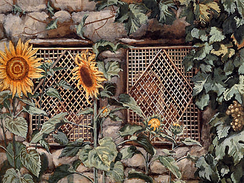 Behold He Standeth Behind Our Wall C, art, James Tissot, Jesus, sun flowers, beautiful, people, illustration, christianity, Tissot, artwork, wide screen, painting, old master, wall HD wallpaper