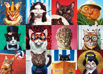 Cats, art, collage, pisici, fantasy, cat, funny HD wallpaper
