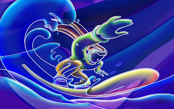 surfing the web, surfing, neon, fluid, light, dynamics HD wallpaper