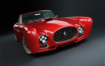 Red, Ferrari F-340 Competizione, sports car HD wallpaper