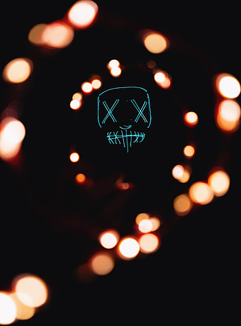 Dark, Glare, Neon, Mask HD phone wallpaper