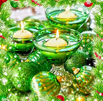 *Βright Christmas*, winter, holidays, frame, seasons, spirit, lane, time, green, christmas, glass, candles, Christmas ornaments HD wallpaper
