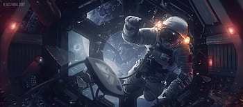 Art, Universe, Spaceship, Cosmonaut, Spacesuit, Space Suit HD wallpaper