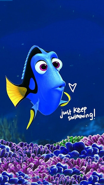 Just Keep Swimming Clownfish Art Drawn 6 HD phone wallpaper