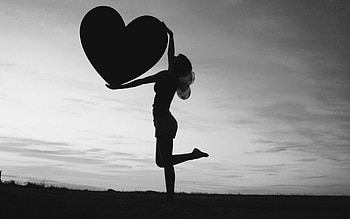 I You, sweet, graphy, field, black and white, love, girl, heart, woman HD wallpaper