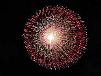 Single Blast, night, fireworks, celebrate, sky, new year HD wallpaper