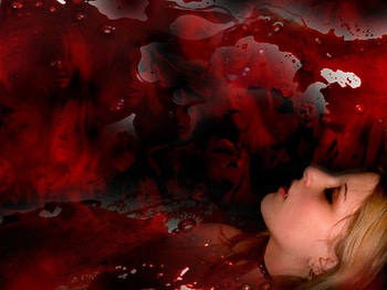 Vampiress Shiela, night, fangs, graphy, blood sucker, blood, vampire, woman, collage HD wallpaper