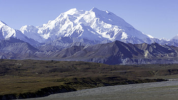 Denali Mountain, Alaska, snow, landscape, sky, rocks, usa HD wallpaper