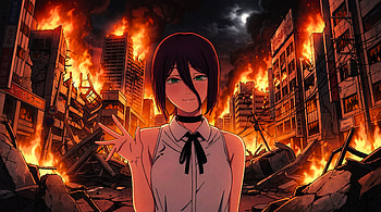 Chainsaw man reze arc - reze smiling in the face of destruction, Reze (Chainsaw Man), Anime Girl HD wallpaper