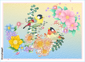 BIRD AND FLOWERS, BIRDS, ART, FLOWERS, ABSTRACT HD wallpaper
