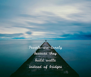 Loneliness, Horizon, Words, Pier, Inscription HD wallpaper