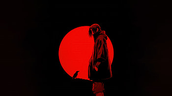 Sasuke Uchiha Portrait, sasuke-uchiha, naruto, anime, artwork, digital-art, red, artist, dark HD wallpaper