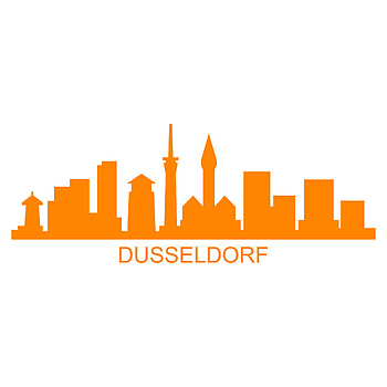 Dusseldorf skyline, White background, Vector art, Urban architecture HD phone wallpaper