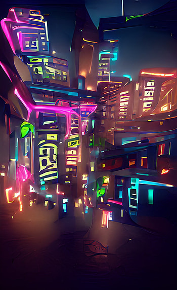 City, cyber, neon HD phone wallpaper