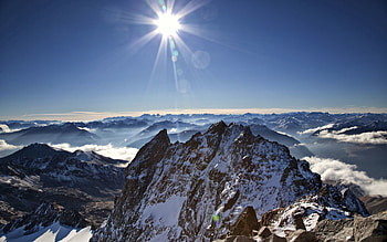 Landscape, Nature, Sun, Vertex, Shine, Light, Height, Tops HD wallpaper