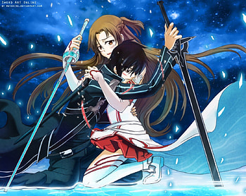 Kirito and Asuna, Asuna, SAO, Anime, Kirito HD wallpaper