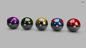 pokeballs HD wallpaper