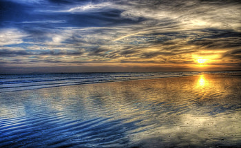 Reflection-R, horizon, great, sand, graphy, colors, sunrise, beauty, nice, beach, scenery, reflection, amazing, water, sun, ocean, sunset, sea, landscape, r, beautiful, pretty, cool, view, clouds, nature, sky, lovely HD wallpaper