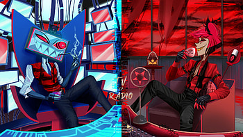 Hazbin Hotel: of Alastor & Vox, TV Show, Hazbin Hotel, Alastor (Hazbin Hotel), Vox (Hazbin Hotel) HD wallpaper