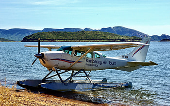 Seaplane, island, sea, beach HD wallpaper