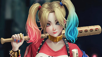 Harley Quinn Anime, harley-quinn, superheroes, digital-art, artwork, deviantart HD wallpaper