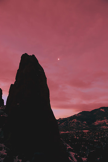 Nature, Pink, Mountain, Vertex, Top, Star HD phone wallpaper