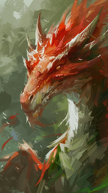 Mystic Fire Dragon Mobile, fantasy, dragon, illustration, red HD phone wallpaper