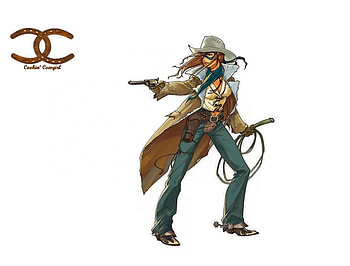 Cookin' Cowgirl, cartoon, fun, art, guns, spurs, cowgirls, whip, animation, westerns, drawing, boots, holsters, hats, female HD wallpaper
