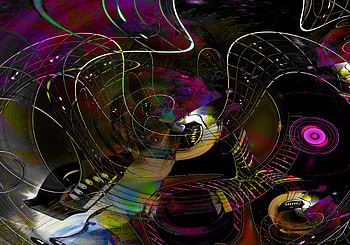 Out of Control, instraments, guitar, music, sureal HD wallpaper