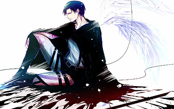 Shingeki no Kyojin Rivaille dark blood background HD wallpaper