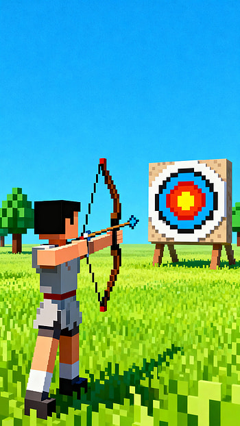 Pixel Archer - Bullseye Voxel Aim - Archery Target Locked - Mobile Archery, archer HD phone wallpaper