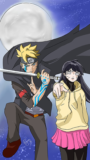 Boruto and Himawari, naruto, art, Shippuden, anime HD phone wallpaper