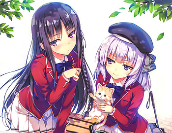 Alice Sakayanagi, Anime, Classroom Of The Elite, Cat, Suzune Horikita HD wallpaper