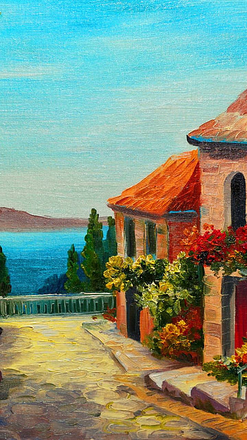 colorful, house, artistic, painting HD phone wallpaper