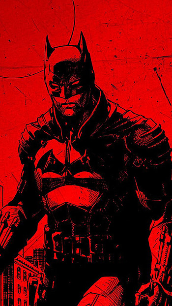 The Batman Posters 2022, Sketch, Red Background HD phone wallpaper